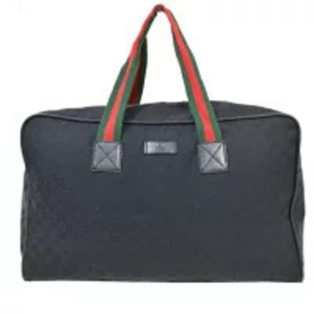 Gucci Sherry Boston Bag Travel GG Canvas Leather 2Way Shoulder Bag Red Green